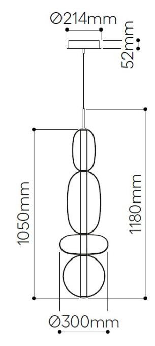 Bomma Pebbles Pendant Large Configuration 1-2 Grafik