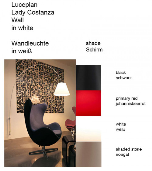Luceplan Lady Costanza Wall Switch shade colours
