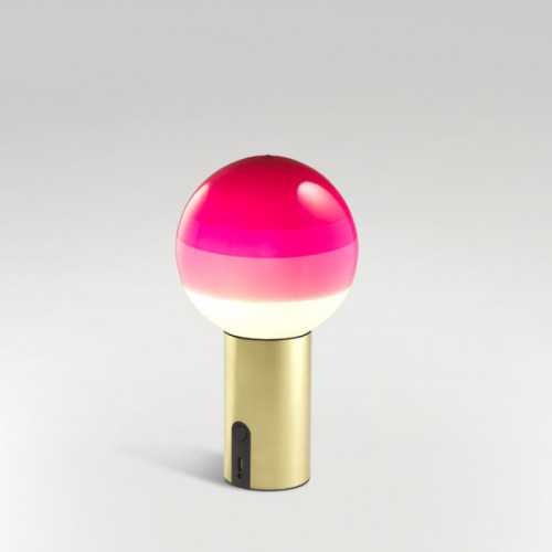 Marset Dipping Light Portable pink, Fuß Messing