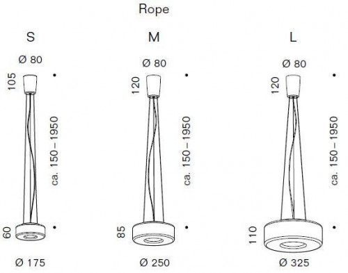 Serien Lighting Curling Suspension Rope LED klar Grafik