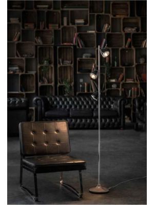 Less'n'more Ylux Standleuchte Y-3SL Köpfe schwarz glänzend, Fuß Beton grau