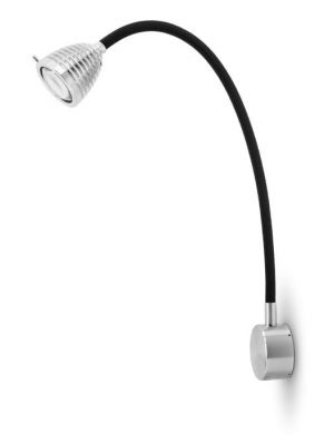 Less'n'more Athene Wandleuchte A-MWL2 Aluminium, flexibler Arm Textil schwarz