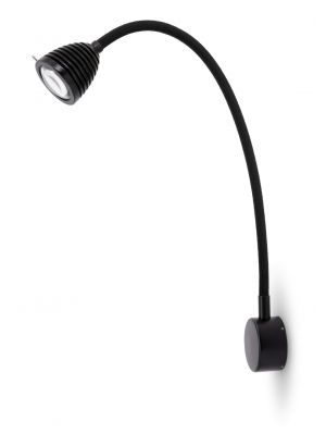 Less'n'more Athene Wandleuchte A-MWL2 schwarz, flexibler Arm Textil schwarz