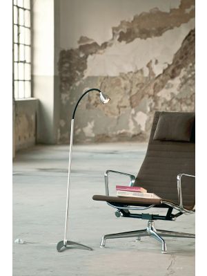 Less'n'more Athene Standleuchte flexibler Arm schwarz