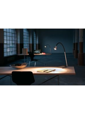 Less'n'more Athene Tischleuchte groß A-TL2 Aluminium, flexibler Arm Textil schwarz