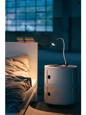 Less'n'more Athene Tischleuchte flexibler Arm weiß