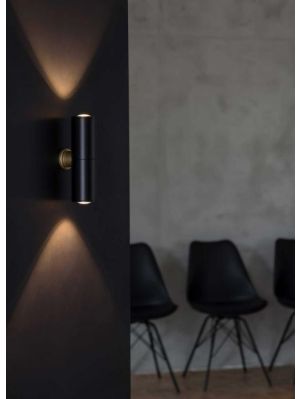 Less'n'more Athene Wandleuchte A-2WS Körper schwarz, Köpfe schwarz