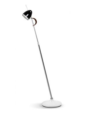 Less'n'more Ylux Standleuchte Akku Y-ASL Kopf schwarz glänzend, Fuß weiß