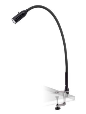 Less'n'more Zeus Klemmleuchte Z-KL schwarz, flexibler Arm Textil anthrazit