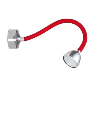 Less'n'more Fyps Wand-/Deckenleuchte Arm rot, Kopf/Baldachin Aluminium